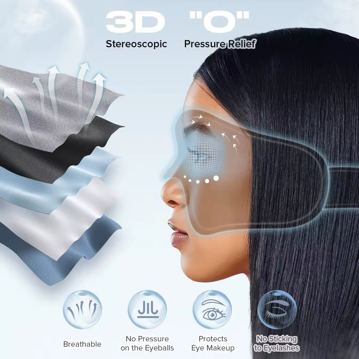 3D Bluetooth Sleep Mask with Built in White-Noise