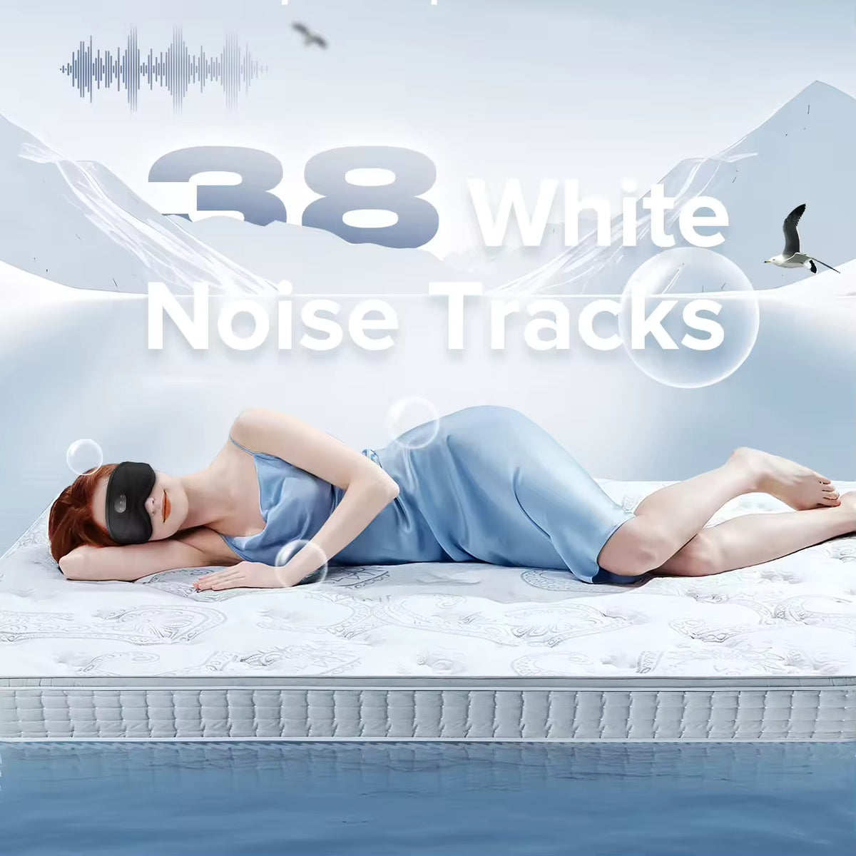 3D Bluetooth Sleep Mask with Built in White-Noise