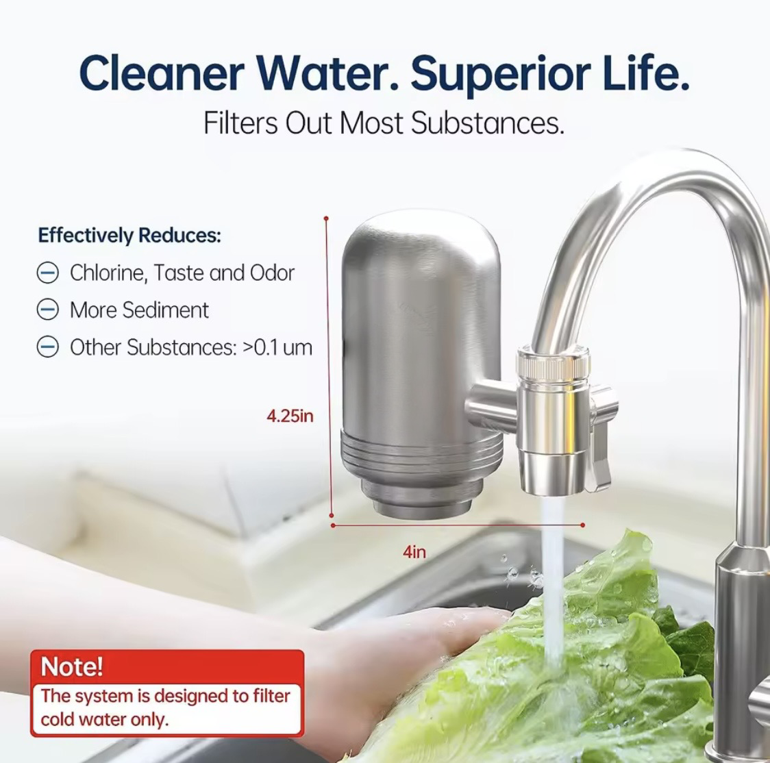 Stainless Steel Faucet Water Filter – Clean Drinking Water at Home