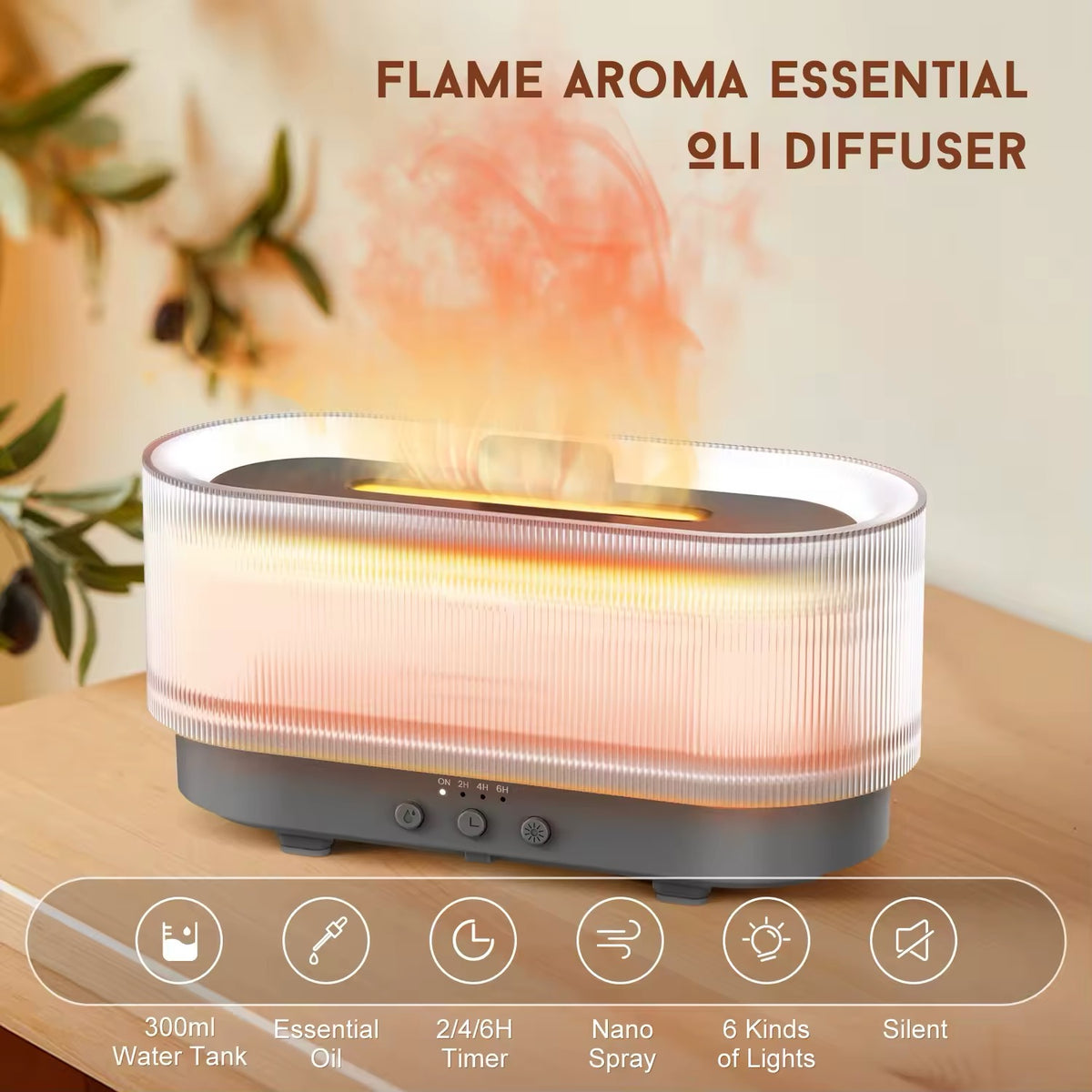 Aromatherapy Flame Light Diffuser
