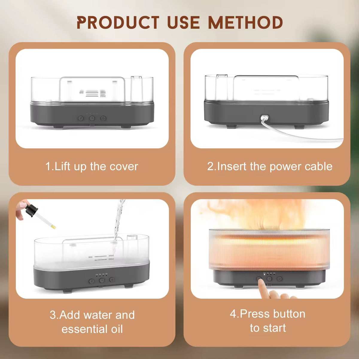 Aromatherapy Flame Light Diffuser